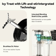 Ahoolye IC-1011 Ice Cream Maker 11-in-1 Frozen Treat Maker with Brushless Motor, Silver, 3 Pcs 19oz Pints