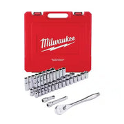 Milwaukee Electric Tool 48-22-9010 1/2 in. Drive SAE/Metric Ratchet and Socket Mechanics Tool Set (47-Piece)