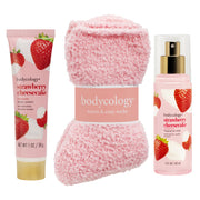 Bodycology Strawberry Cheesecake Body Care & Cozy Sock Gift Set, 3 Piece