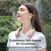 JISULIFE Portable Neck Fan, Rechargeable Wearable Bladeless Fan, Hands-Free Cooling, Quiet 25dB, 5 Speeds, 16H Battery Life, Pink