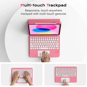 Aoub Magnetic Detachable Wireless Bluetooth Keyboard Case, Red