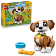 LEGO Creator 3 in 1 Cute Animals Playful Puppy Dog Building Toy, 336 Pieces, Multicolor, Ages 8+