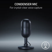 Razer Seiren V3 Mini USB Condenser Microphone, Supercardioid Pickup, Tap-to-Mute Sensor, White