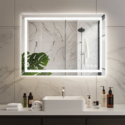 Edx Bathroom Vanity Mirror, 20 x 28 in, Lighted Anti-fog LED with Dual Light Source and Three Lighting Modes, White, WMED-MI