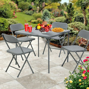 Mainstays MSD536129013015 5-Piece Resin Card Folding Table and Four Folding Chairs Set, Gray