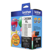 Brother Genuine High Yield Black Ink Cartridges, LC2032PKS, Includes 2 Cartridges of Black Ink