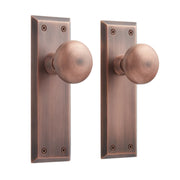Signature Hardware SH552124ORB Hubbard Brass Interior Door Knob & Plate Set, Dummy, Brushed Bronze