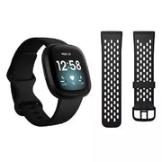 Fitbit FB512BKBKLBNDLS Sense Steel Black Large Health & Fitness Tracker Smartwatch