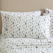 Lenox Flannel Sheet Set, 6-Piece, 100% Cotton, Pine Trees Green, Queen, 990437134