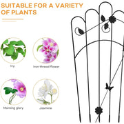 SNYNUXX Metal Detachable Trapezoidal Garden Trellis Set, Black, 60 Inch, Pack of 4