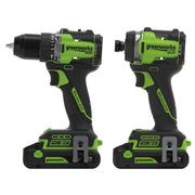 Greenworks CK521A1 Pro PowerAll 24V Brushless Drill Driver and Impact Driver Combo with Dual 2Ah Batteries and 65W Charger