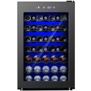 Simzlife WC-145 45 Bottle Wine Cooler Refrigerator,Built-in Wine Fridge w/Stainless Steel Glass Door, Black
