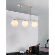 Better Homes & Garden BHS336179061193 3 Globe Island Pendant SN, with 3 LED Light Bulbs Satin Nickel