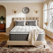 Kizreo Firm Queen Hybrid Mattress, 12 Inch Gel Memory Foam, Euro Top, Individually Pocketed Coils, Pressure Relief, Edge Support