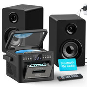 Jazmm w18-black Stereo System for Home with Boombox CD and Cassette Player Combo