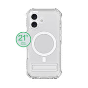 onn Rugged MagSafe Compatible Phone Case with Kickstand, Clear, for iPhone 17 and iPhone 17 Pro