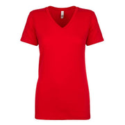 Next Level Women's Ideal V-Neck T-Shirt, Lightweight 60% Combed Ringspun Cotton 40% Polyester, Classic Fit, Short Sleeve, Red, N1540