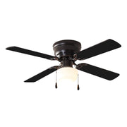 Mainstays 42 Inch Hugger Indoor Ceiling Fan with Light Kit, Black, 4 Reversible Blades, LED Bulb, EF600G-42(B)BK
