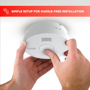 USI 10-Year Battery Mini Smoke and Fire Alarm with Photoelectric Sensor, White, Round, USISM/10YR/MINI