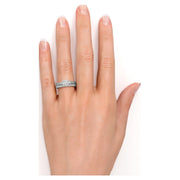 JeenMata RHJGJtansn11521 Beautiful 1.25 Carat Real Moissanite Wedding Ring Set in 18k White Gold Over Silver