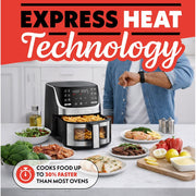 Gourmia GAF764A 7 QT Digital Air Fryer with Easy View Window, 12-One Touch Presets, Black/Silver (Window)