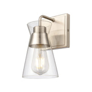 Elk Home Brookville 1-Light Vanity Light with Burnished Brass Finish and Clear Glass Shade, 5-Inch Wide, 47670/1