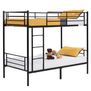 Zimtown Twin Over Twin Steel Bunk Beds Frame With Ladder, Black