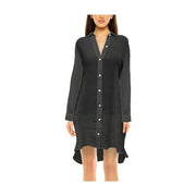 Bella Beach Button-Up Swimwear Cover-Up for Ladies - Black - S/M