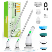 Loheer A10 Electric Spin Scrubber Cordless Bathroom Cleaning Brush with 8 Brush Heads