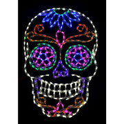 Haunted Hill Farm Halloween Giant Outdoor LED Creepy Crawling Spider, 48 x 40 in, 288 Purple Red Green LED Lights, Powder-Coated Metal Frame, Weather-Resistant, Fully Assembled