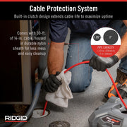 RIDGID K9-12 FlexShaft Drain Cleaning Machine, 1/4 in. x 30 ft Cable, Compact Portable Design, 9.2 lb, 74978