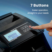 Naipo Money Counter Machine, Automatic Bill Counter with Advanced UV MG IR Dimensional Counterfeit Detection, 1000 Bills Per Minute, Black, NX-421
