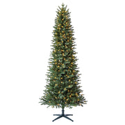 Holiday Time Sanford Pencil Fir Artificial Christmas Tree, 7.5 ft, Slim Profile, 1,538 Branch Tips, 350 Warm White LED Lights, Green