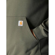 Carhartt Men's Iconic K288 Loose Fit Midweight Logo Sleeve Hoodie, Dusty Olive, X-Small