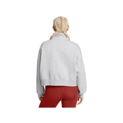 Under Armour Womens UA Icon Fleece Oversized Half Zip Sweatshirt, Ultra-Soft Cotton Blend, Midweight Fleece, Mod Gray Light Heather-White, Medium, 1386460