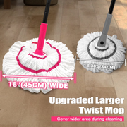O-NEWE NEWE Self Wringing Twist Mop 55 inches Long Handle Rose Red
