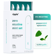 Ripple Nicotine Free Diffuser Set, Mint Blend with Peppermint and Spearmint Aromas, 4 Pack, 4,000 Puffs MAX MINT SET