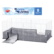 Kaytee Open Living Small Animal Habitat with Durable Wire Frame, Waterproof Liner, White, 48 in L x 24 in W x 19 in H, 100542764