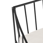 Better Homes & Gardens Aubrey Outdoor Metal Sofa with Weather-Resistant Off-White Cushions, Black Frame
