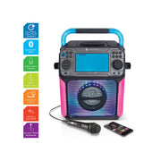 The Singing Machine STVG789BK Groove XL Stand Alone Karaoke Machine with 6 Vocal Effects & LED Lights Black
