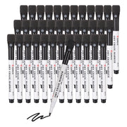 Comix MK7072BK Magnetic Dry Erase Markers, Fine Tip, Low-Odor Black Ink, 36 Pack with Eraser Cap