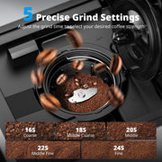 AIRMSEN CGM511 Grind & Brew Coffee Maker with Built-in Grinder, Black