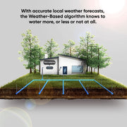 Wyze WSPRK1 Smart Controller 8-Zone WiFi 1 Year of Automatic Weather-Based Watering with Sprinkler Plus Black