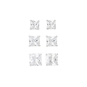 Believe By Brilliance SF00122RZW.WM Fine Silver Plated Cubic Zirconia 3 piece earring set