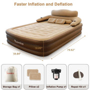 AJONALAA AJONALAA-553790 Air Mattress with Pump, Inflatable Airbed Mattress for Home Camping, 18