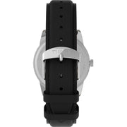 Timex Easy Reader Men's Wrist Watch, 38mm Silver-Tone Brass Case, White Dial with Arabic Numerals, Black Genuine Leather Strap, Indiglo Backlight, Date Display, TW2P75600