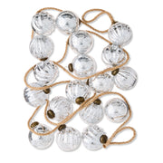 My Texas House Silver Shatterproof Ornament Christmas Garland, Mercury Glass-Style Finish, Natural Jute Rope, 72 in
