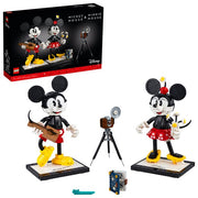 LEGO 43179 Disney Mickey Mouse & Minnie Mouse Buildable Characters, Classic-Style Mickey Mouse Collectible Adult Building Kit, 2021 (1,739 Pieces)