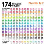 Shuttle Art 174 Colors Professional Colored Pencils Set, Soft Core 3.0mm Leads, Metal Case with Coloring Book, Sketch Pad, 4 Sharpeners, 2 Pencil Extenders