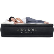 King Koil KK16C5BK29321 Pillow Top Plush Full Size Air Mattress with Built-in Pump for Home, Camping & Guests